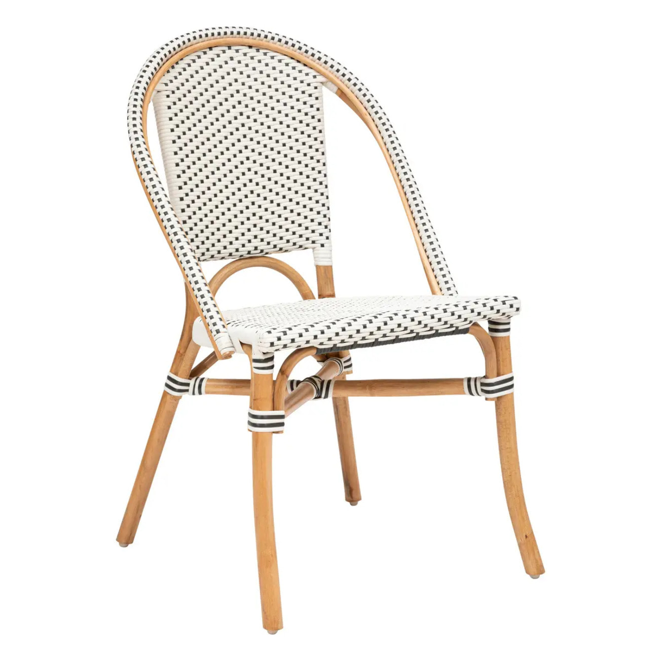 Chaise d'intérieur "Trecia" en rotin 48x56cm blanc