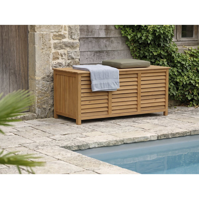 Coffre de jardin en bois "Macao" - 130 x 64 x 60 cm - Marron