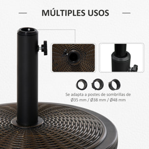 Base De Sombrilla Ajustable De Hdpe 48x34cm Bronce