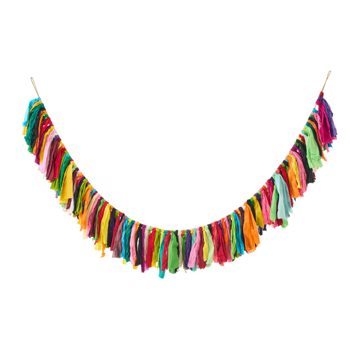 J-Line Guirlande décorative - textile - multicolore - 2 pièces