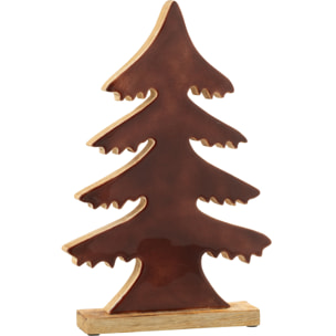 J-Line décoration Pin Sur Base Bois - bois - naturel/marron - large