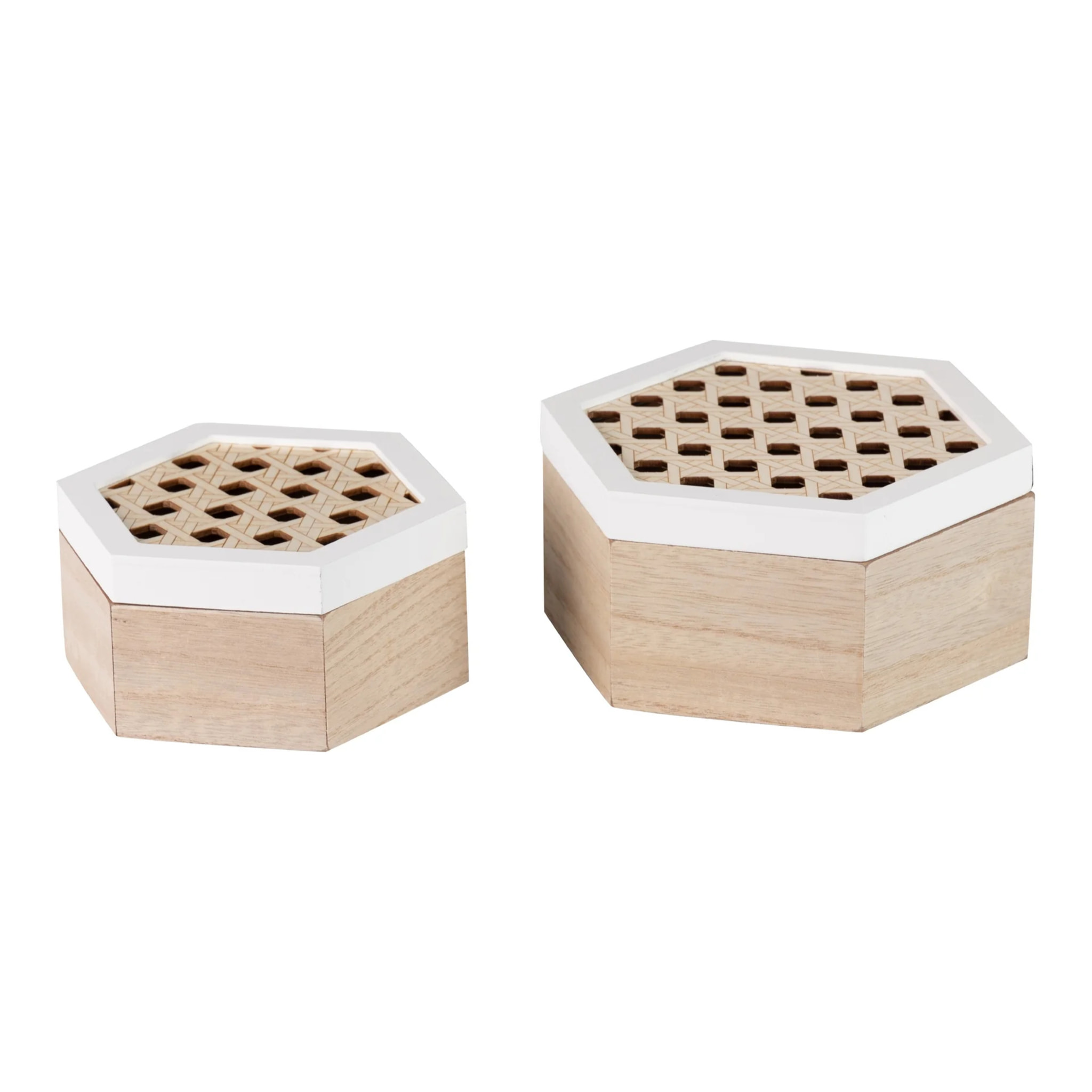 Set 2 Cajas Nido De Abeja 18x15x8 / 15x13x7 Cm