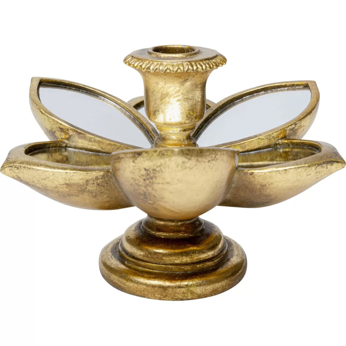 Bougeoir fleur dorée 12cm Kare Design