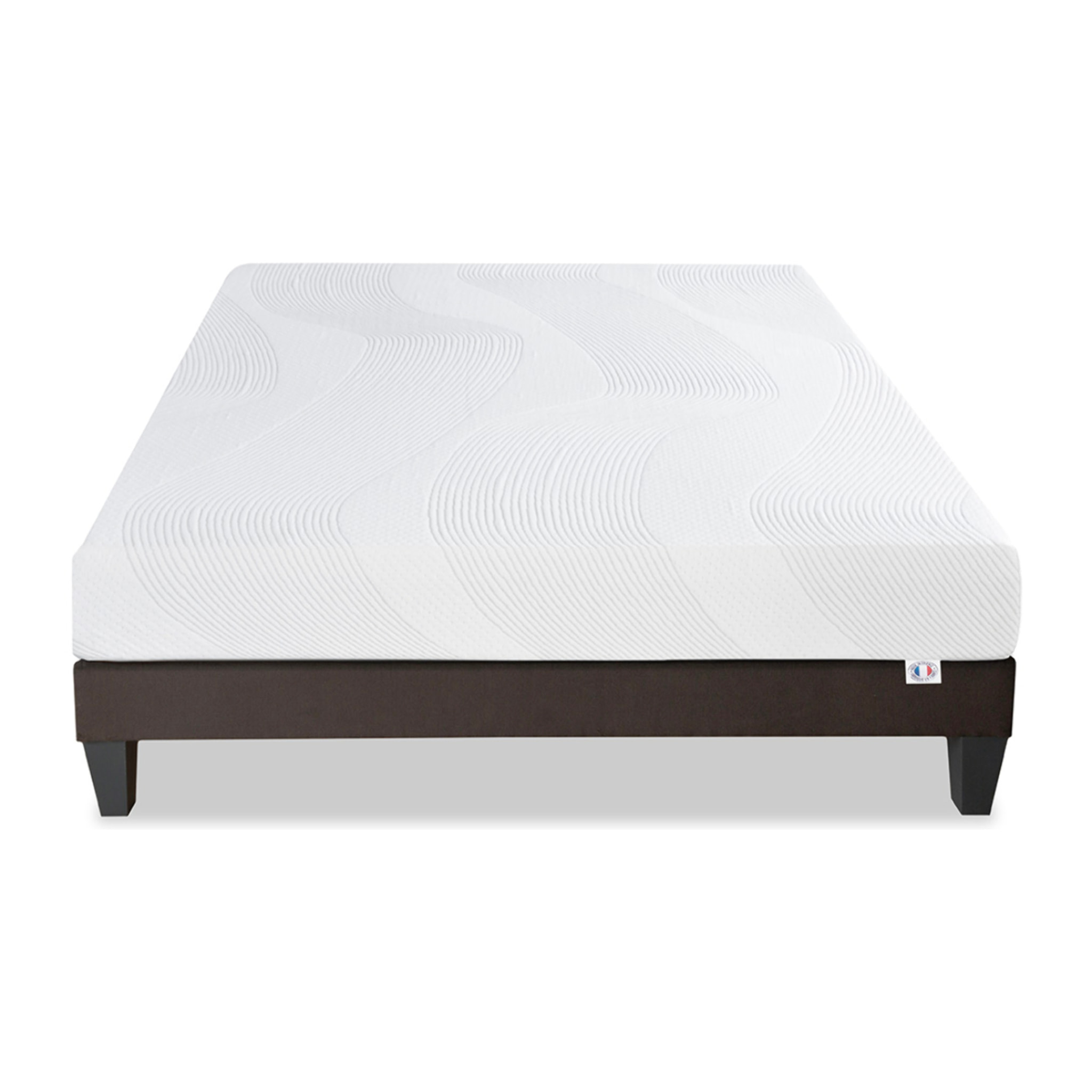 Ensemble Matelas Paris & Sommier KIT15, 24 cm, Mémoire de Forme, technologie Tri-Lattes, Soutien Ferme