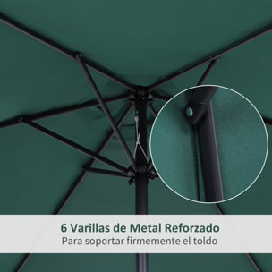 Sombrilla Reclinable de Aluminio Poliéster ÃƒÅ½Â¦2,7x2,35m Verde