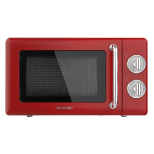 Cecotec Micro-Ondes Mécanique Proclean 3010 Rouge Rétro 20 L. 700 W sur 6 Niveau