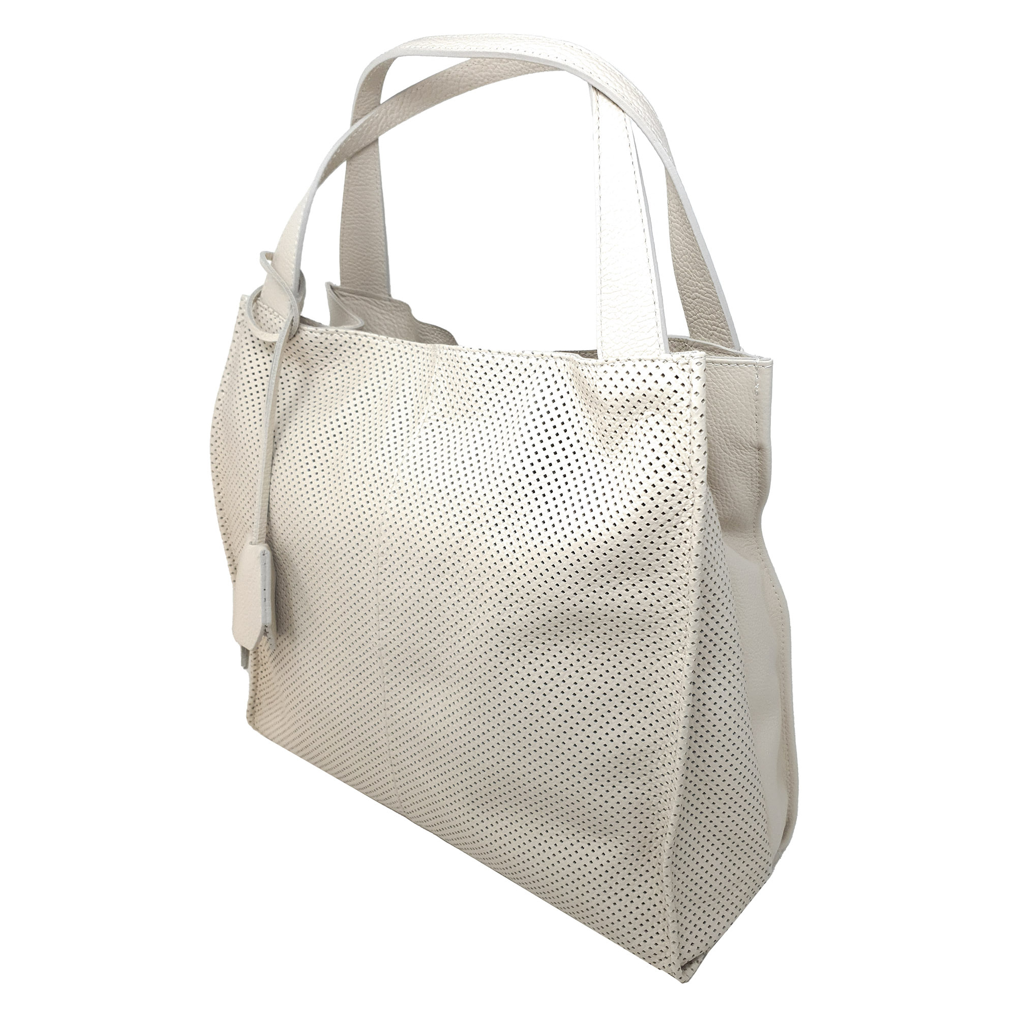 Chicca Borse Borsa a Mano Shopper Donna in Pelle Beige