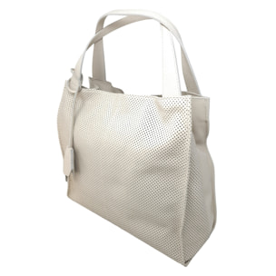 Chicca Borse Borsa a Mano Shopper Donna in Pelle Beige