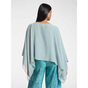 Elena Mirò - Mantella doppia in georgette - Azzurro