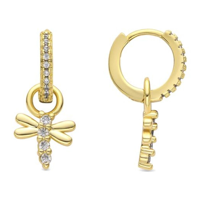 Pendientes acabado oro amarillo de 18k y Circonita Brillante