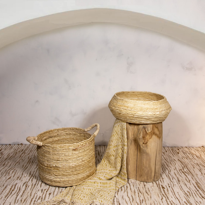 Panier en abaca avec poignées 38cm ABIR