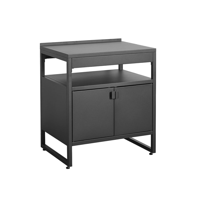 Cuisine extérieure acier 2 portes L80cm noir - Kea