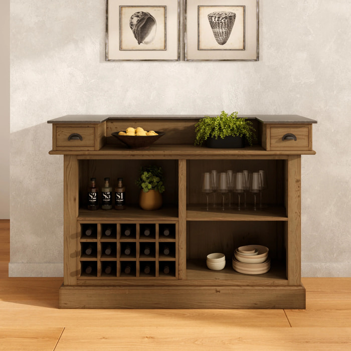 Meuble de bar en bois de cèdre recyclé et métal - Spritz