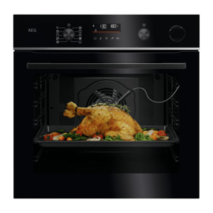 AEG Horno de vapor Serie 6000 SenseCook con SteamCrisp con Display LED Explore V7PBR521SB