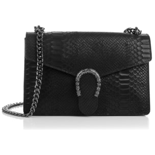 Luce Bolso de mano Mujer.Piel auténtica Gamuza Grabado Serpiente