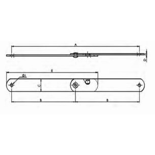 Compas arrêt sans équerre 7554 MONIN - 300 x 20 mm - gauche - 531920