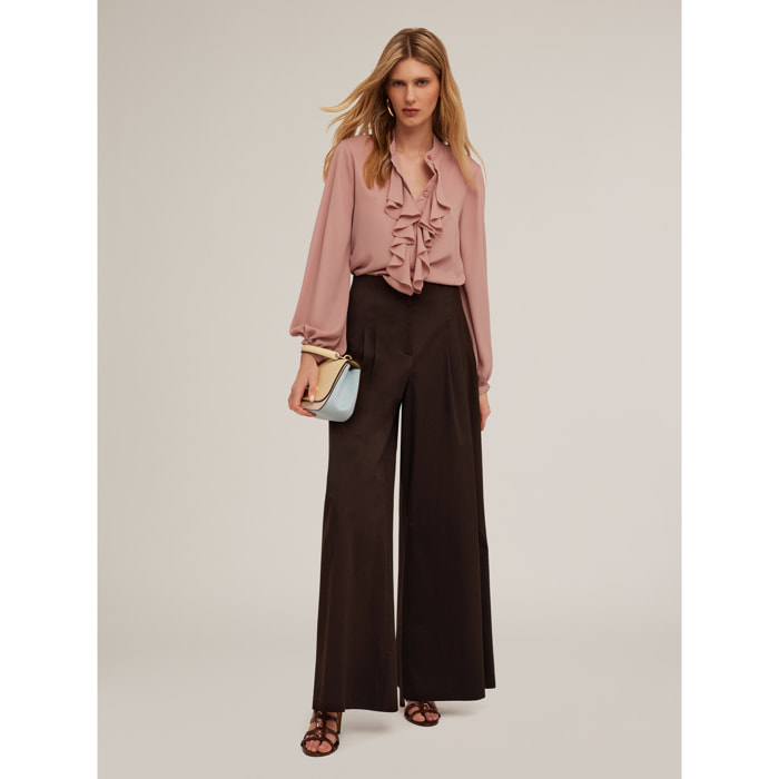 Motivi - Camisa con volantes - Rosa