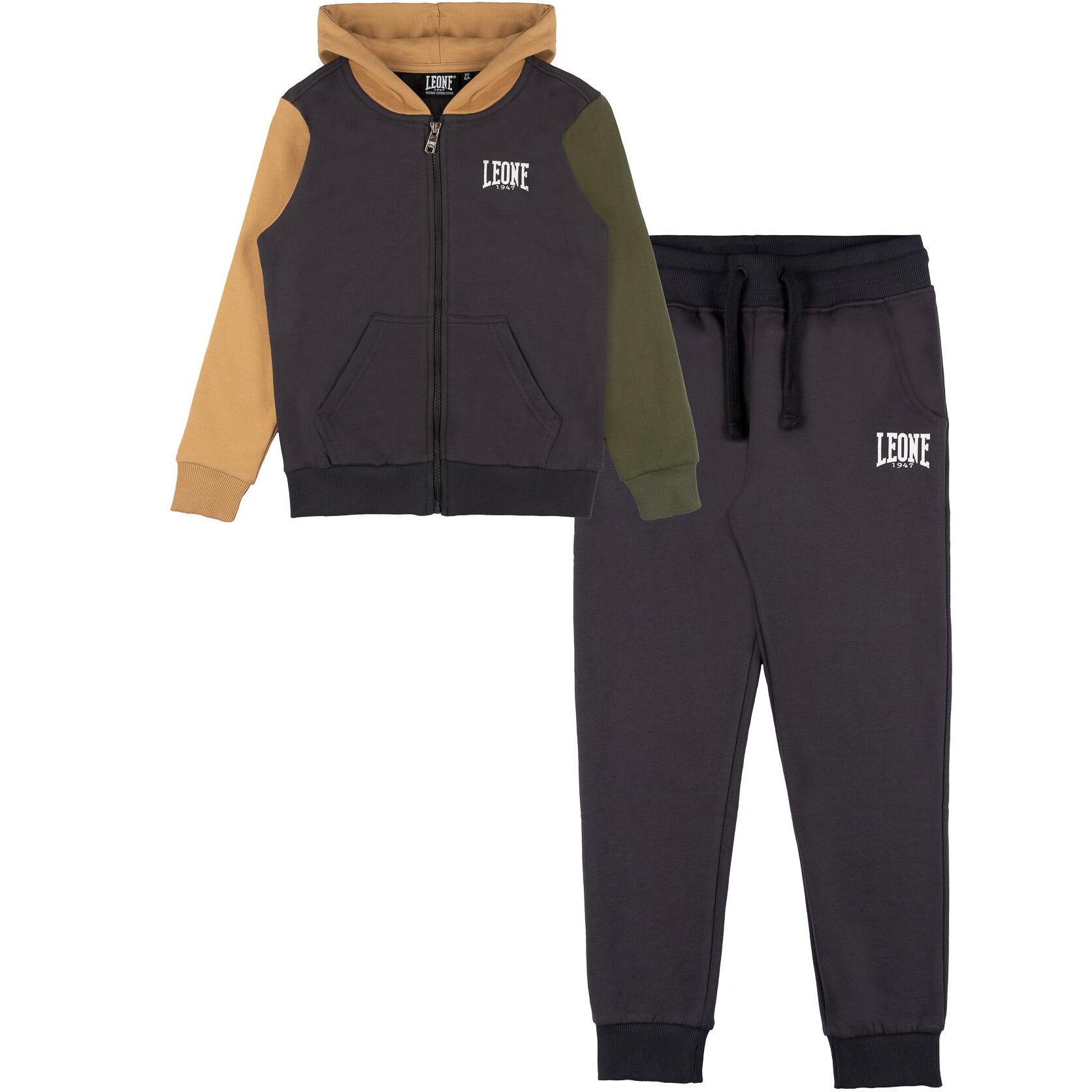 Tuta invernale da bambino con cappuccio e zip Leone 1947 Color Block