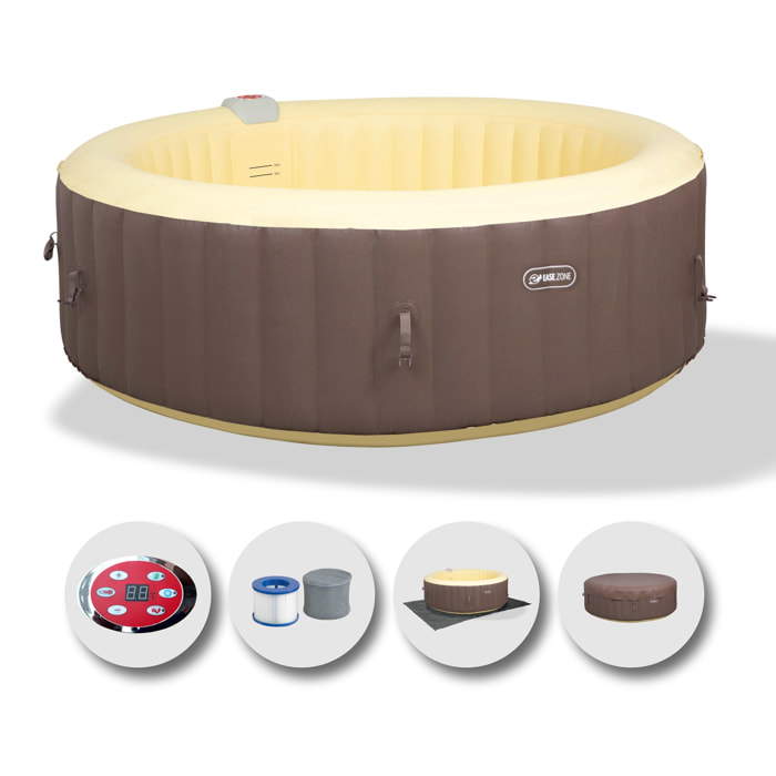 Spa Idromassaggio Rotonda Gonfiabile Riscaldata 4-6 Persone EASE.ZONE 208x65cm 1000L Pompa Super Silenziosa Integrata