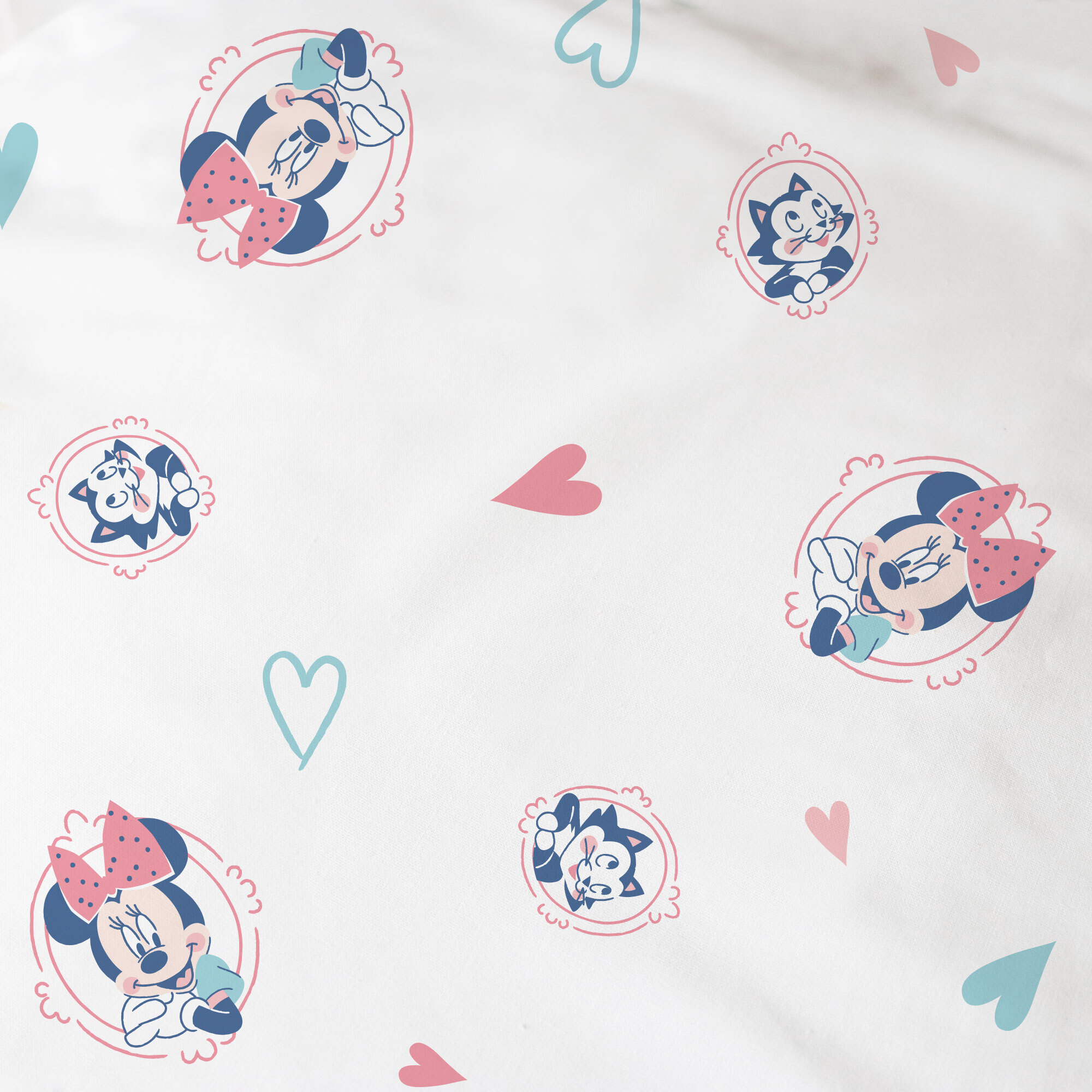 Parure de lit imprimée 100% coton, DISNEY HOME MINNIE LITTLE FRIEND