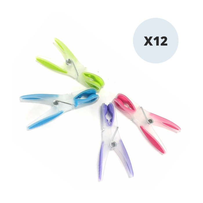 Lot de 12 Pinces à  linge Bi matière MSV