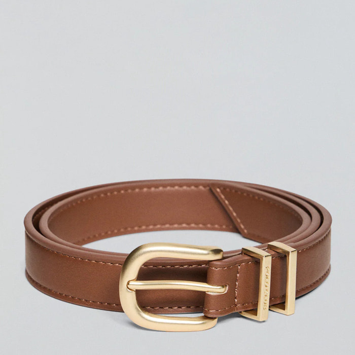 Cintura Blossom cammello con incisione Polo Club