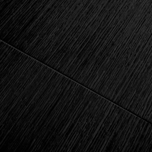 Table à manger rectangulaire extensible bois d'hévéa et placage chêne noir 4-6 places - 110/140 x 100 x 75 cm - Lina