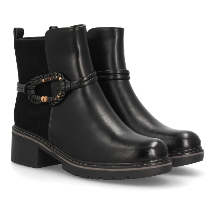 Botines casual para mujer con mosquetón trenzado