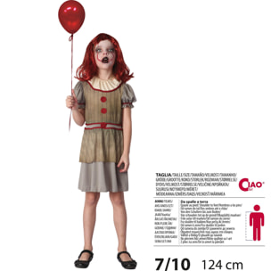 Travestimento Costume Halloween Horror Creepy Clown Bambina