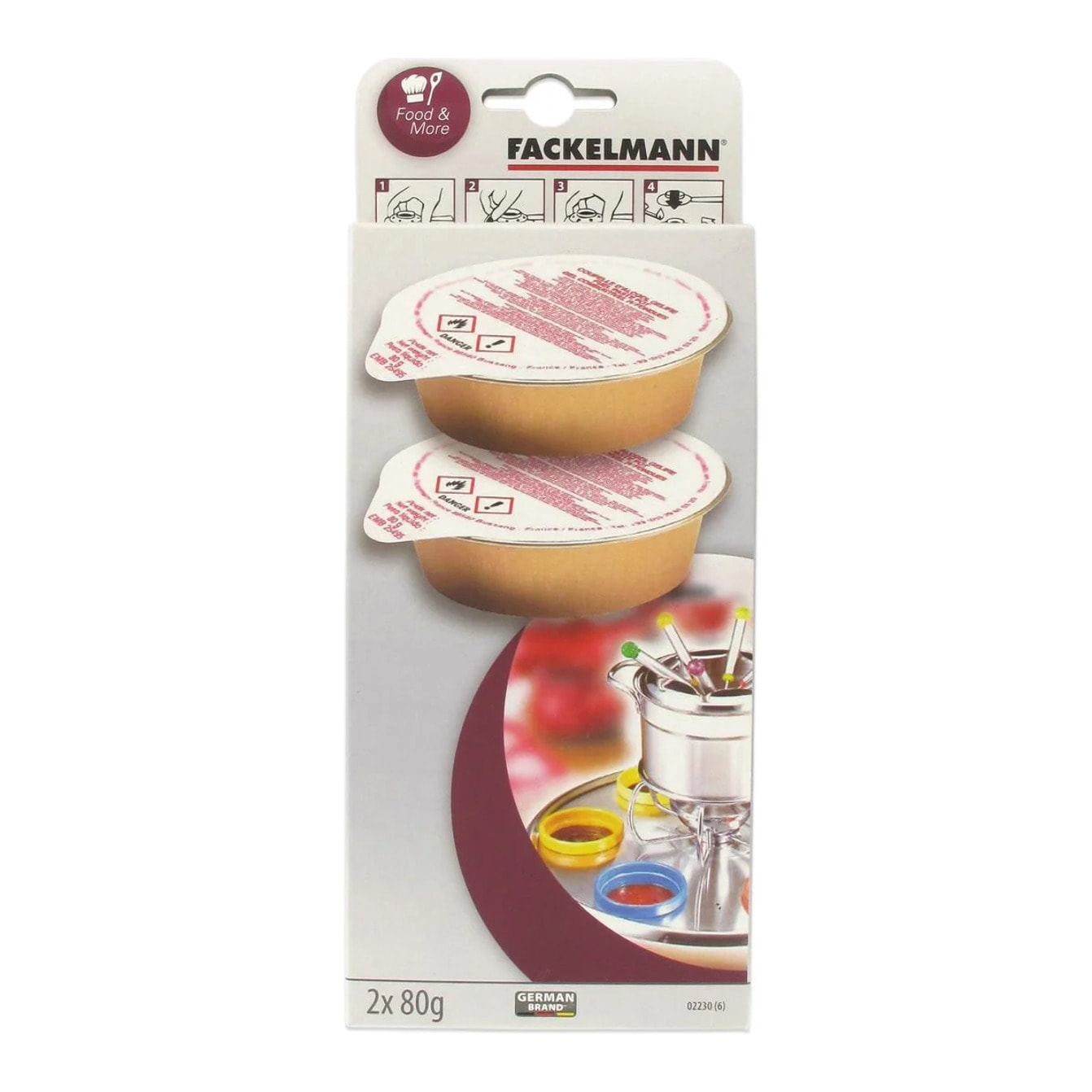 Lot de 2 coupelles d'alcool gélifié Fackelmann