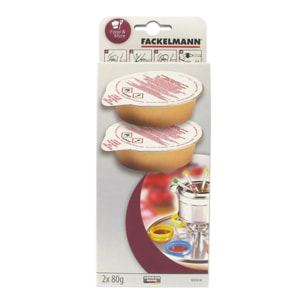 Lot de 2 coupelles d'alcool gélifié Fackelmann