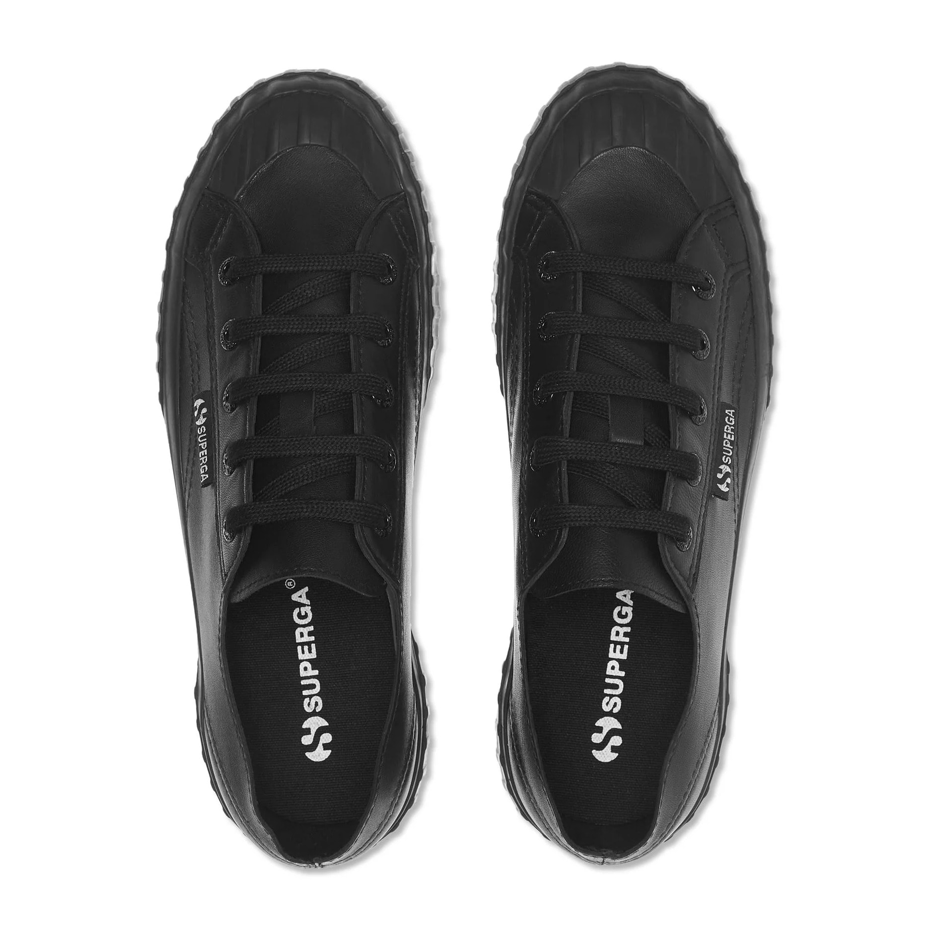 Sneakers Superga Uomo Donna Nero 2630 STRIPE UNLINED NAPPA