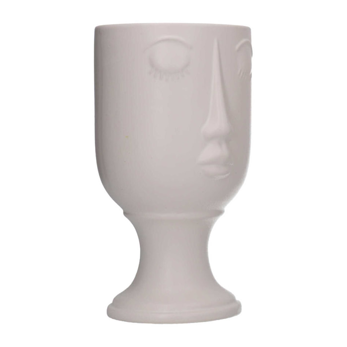 Portavaso in ceramica viso bianco cm12x11,2h21