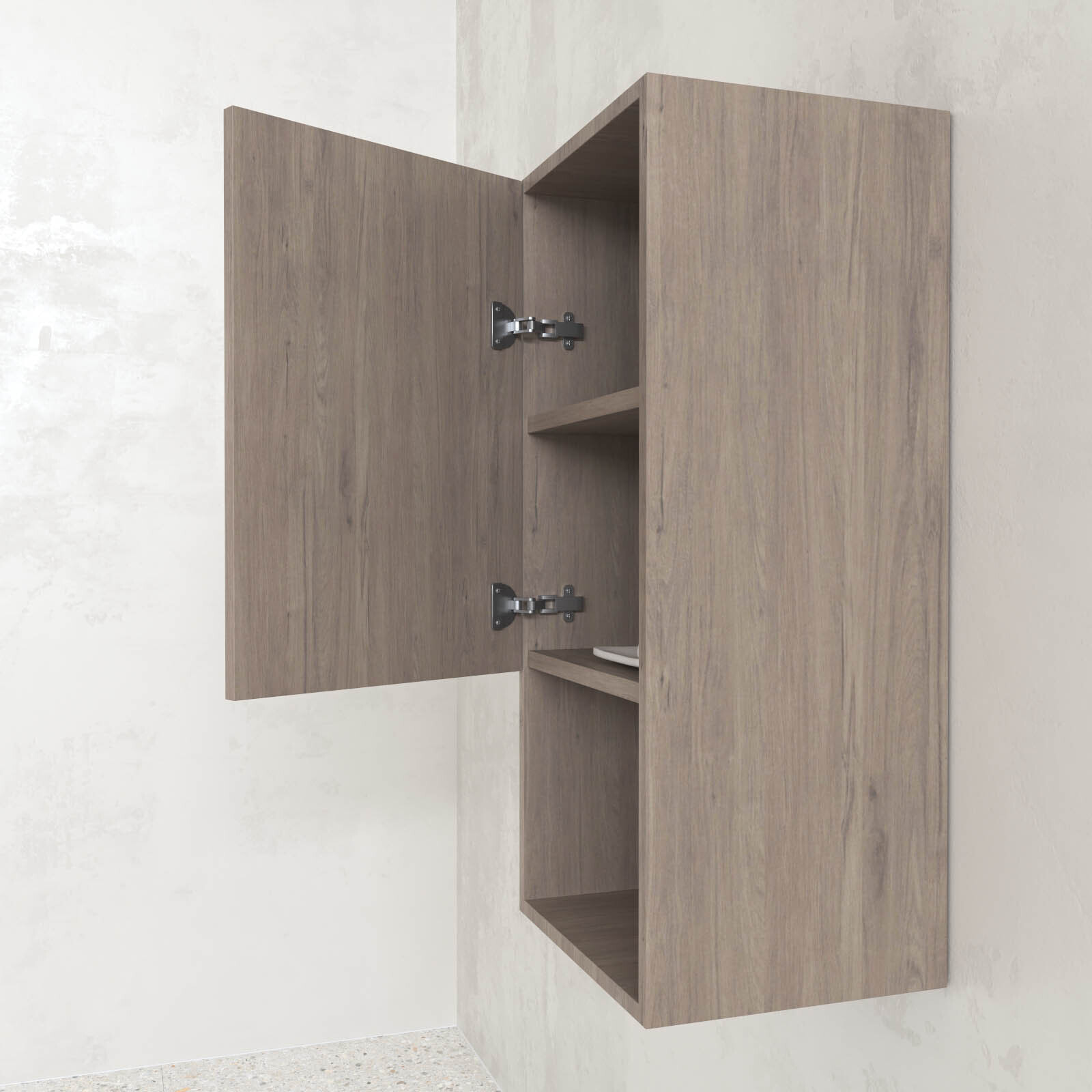Colonne de rangement blanche - Porte et niche - 35x80x32.5 cm