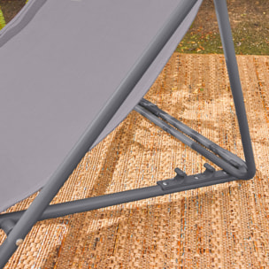Lot de 4 chaises pliantes LIVORNO en acier / textilene. anthracite. 83 x 88 x 95 cm