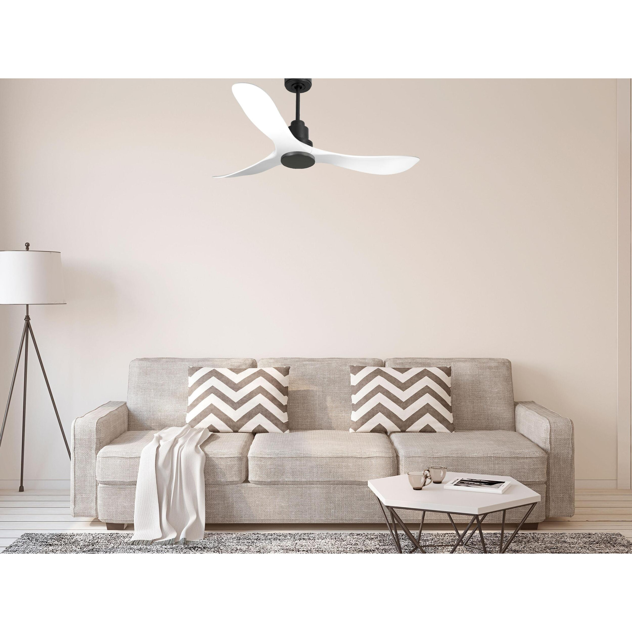 Ventilateur de plafond Réversible  Thermostat Wifi Moteur à courant continu Toits en pente Télécommande Hypersilence Mémoire Shopify Vendible (AUTOMATIQUE)