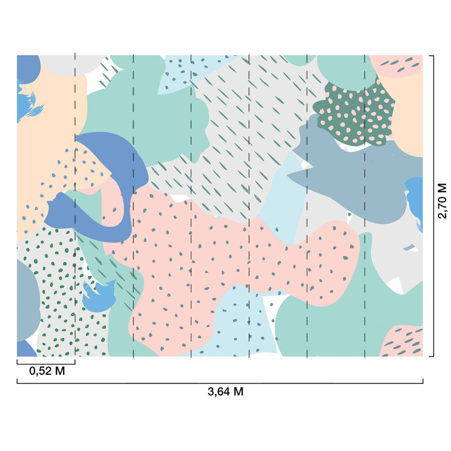 Papier peint formes pastel Intissé