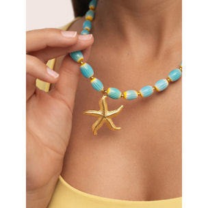 Collar Ariel Colors Acero Baño Oro