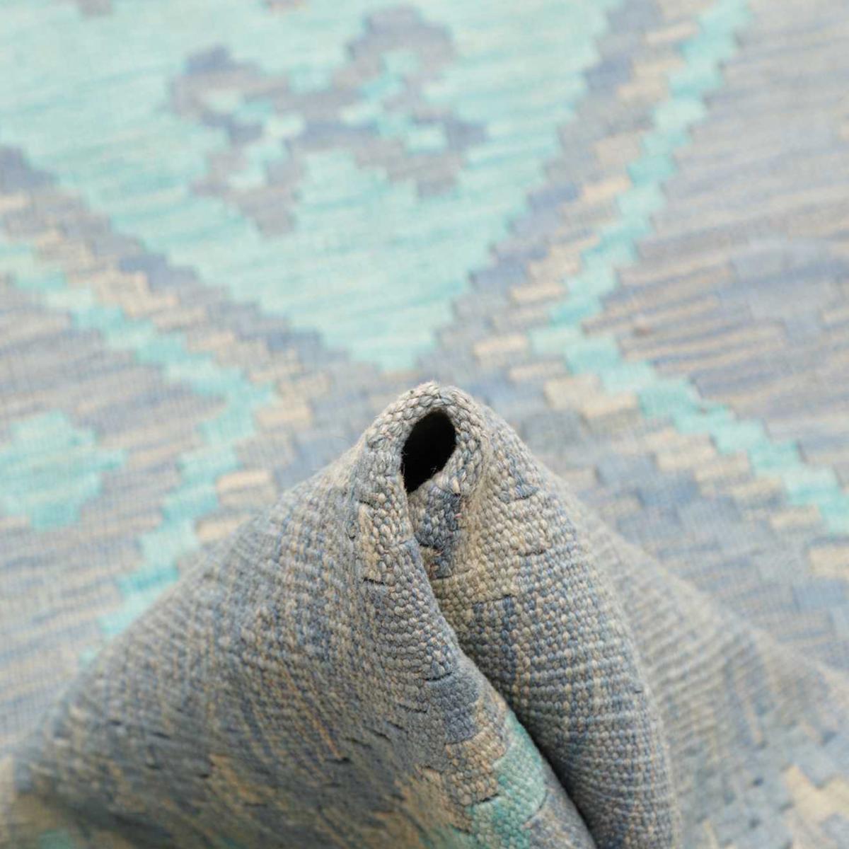 Tapis kilim géométrique, tissé à plat, laine naturelle, OKOGA