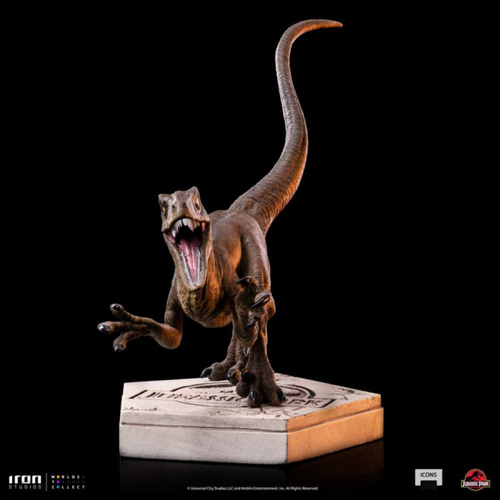 Jurassic World Icons Statua Velociraptor A 9 Cm Iron Studios