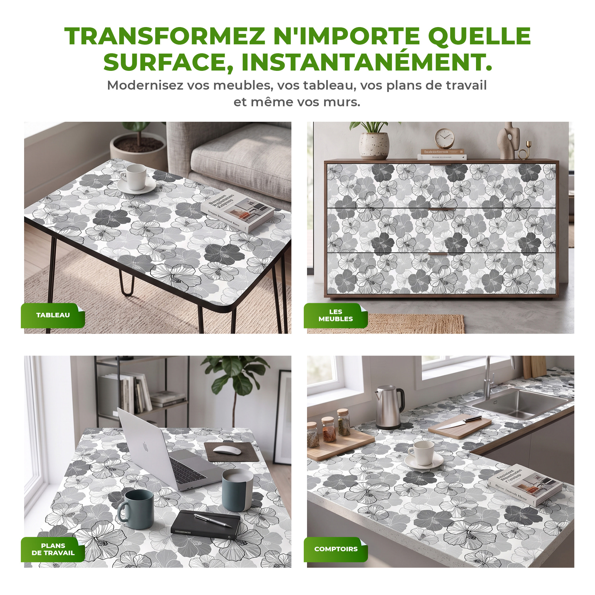 Sticker meuble tropical machida 40 x 60 cm