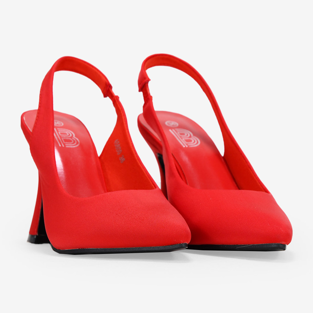 Zapatos de tacón acampanado rojos