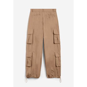 Pantaloni cargo baggy fit in popeline con quattro tasconi