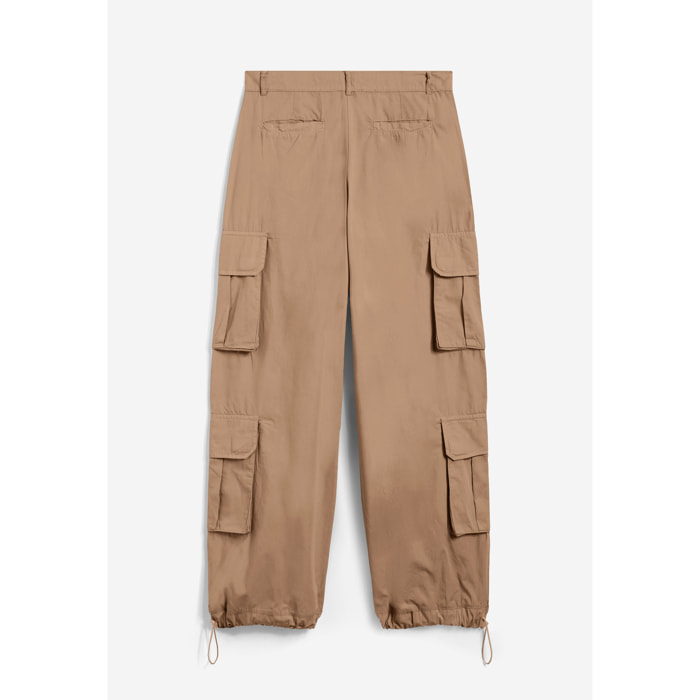 Pantaloni cargo baggy fit in popeline con quattro tasconi