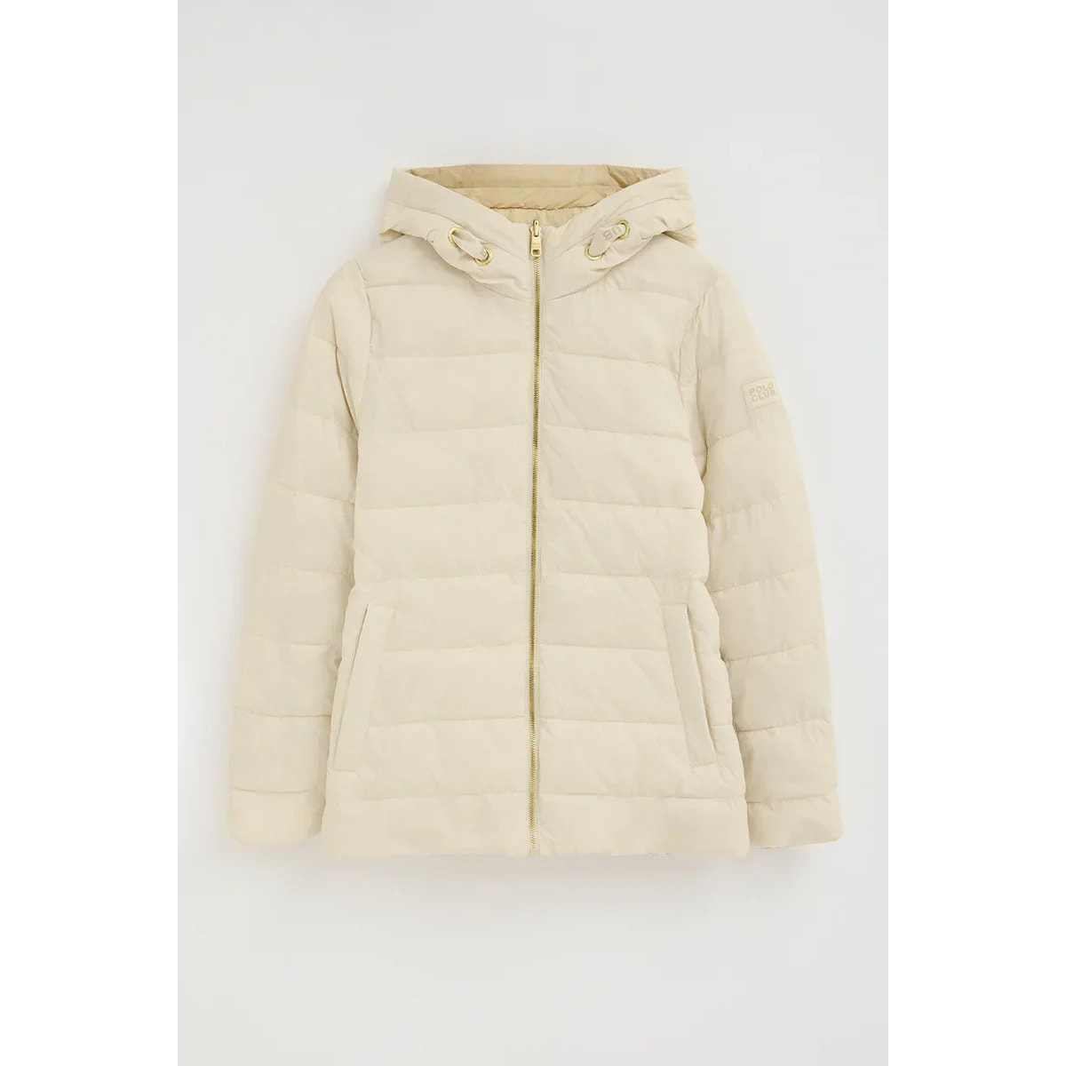 Giacca ultraleggera Agueda color crema e beige con logo Polo Club