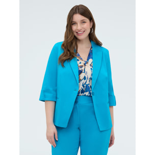 Fiorella Rubino - Blazer de mezcla de algodón con solapas - Light - blue