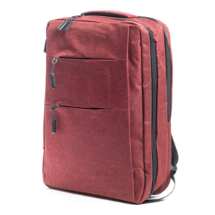 Zaino da cabina multiscomparto, porta laptop 17". Adattabile a Trolley. Presa USB esterna nascosta.