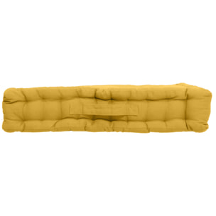 Coussin de sol uni en pur coton - Jaune