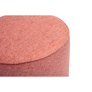 Pouf rond en tissu effet velours texturé terracotta D40 cm PAUL
