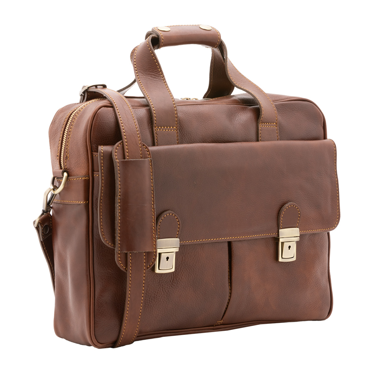 Borsa a mano  unisex In Vera pelle Made in Italy 38x36x10 cm